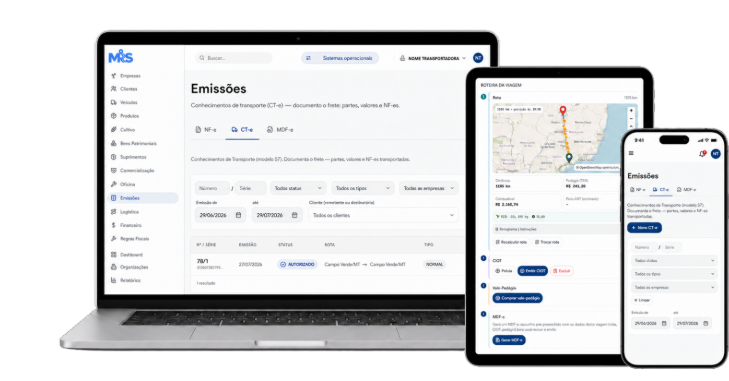 Sistema Minha Rota Segura disponível em notebook, tablet e celular